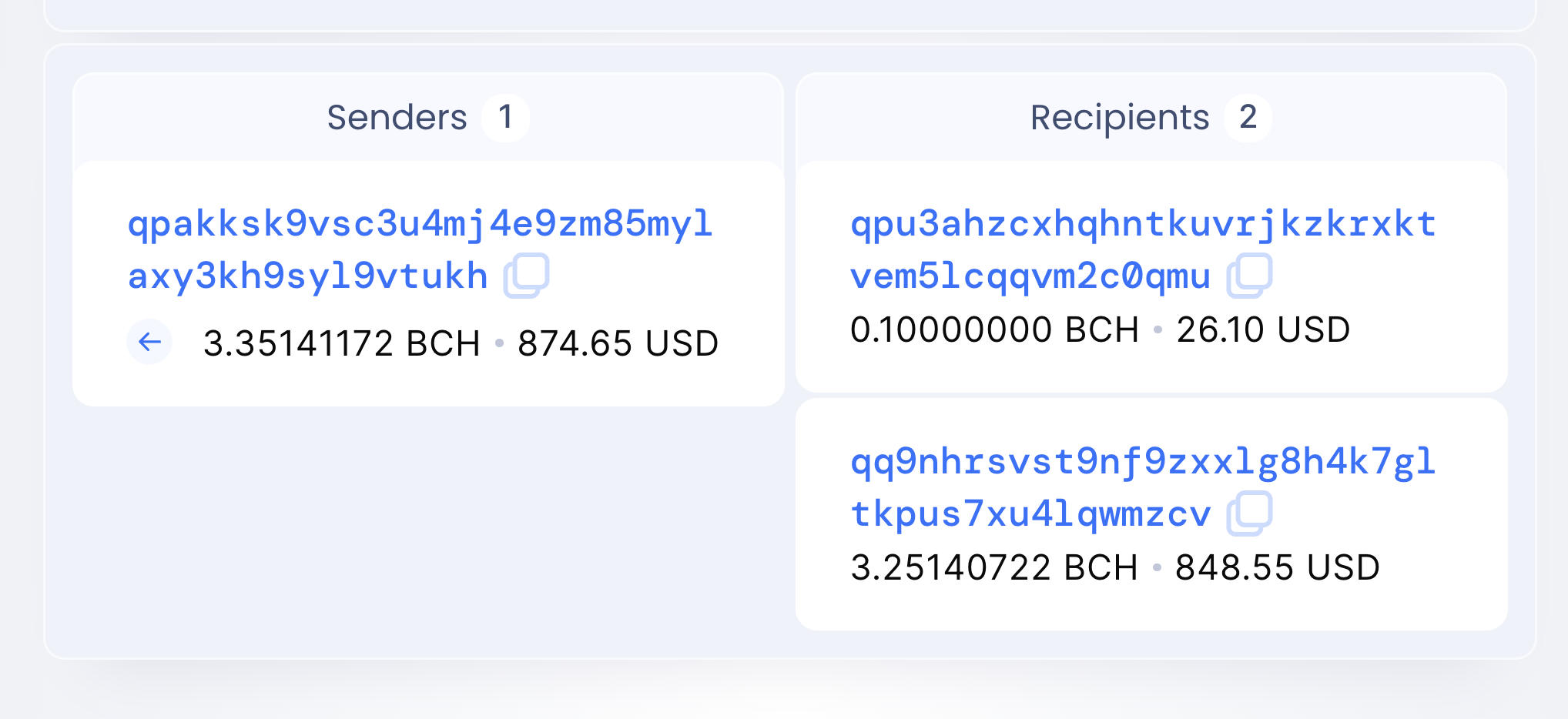 Sample BCH Transaction